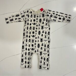 Winter Water Factory Black & White Bug Print Baby One-Piece